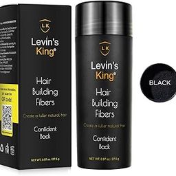 Levins King™ Hair Building Fiber, Hair concealer Black Color (Black)-image-18