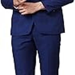 Men Super Slim Fit Twill Pattern Terry Rayon Blend Narrow Collar Flat Front Formal Suit-image-0
