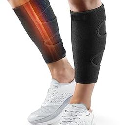 NUCARTURE Adjustable Calf Support Brace Shin Splint Compression Wrap Lower Leg Wrap Support For Torn Calf Muscle Strain, Sprain Pressure Bandage Tennis Leg Muscle Swelling Reduction & Improved Circulation for Men and women (Black, 2pcs)-image-3