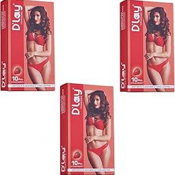 D'lay Dotted Real Feel Condoms for Men | Ultra Soft for Extra Pleasure and Satisfaction | Long Lasted, Lubricated | Strawberry Flavour Condoms - 10 (Pack of 3)-picture-18