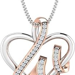 14KT Rose Gold Swirling Heart Pendant for Women-image-8