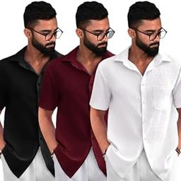 Popcorn Regular Fit Half Sleeve Shirt for Men Combo Casual Shirt ll Sumeer Wear-image-96