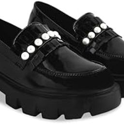 Upper Beads Detailed Black Loafers for Girls Loafers for Women…-image-17