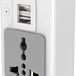Polycab 6A Travel Adaptor for Home & Office Use with USB Ports and Power Indicator White and Grey Socket for Computer & Laptop.-12