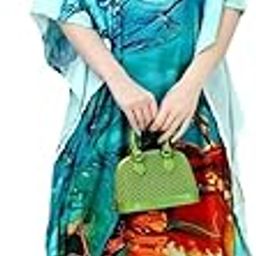 Lime Threadz Kaftan for Women - Georgette Crepe Long Dress | Loose Fit Maxi Kaftan for Ladies | Elegant Ethnic Wear | Lightweight Gown | Free Flowing Stylish | Fits M to XXL-image-15