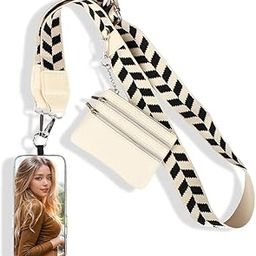 KETOVED Adjustable Phone Crossbody Strap with Zippered Wallet Pouch,Clip and Go Strap for Phone with Wallet Crossbody,Purses with Crossbody Strap (BLACK)-image-95