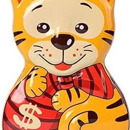 WISHKEY Cute & Attractive Cartoon Tiger Shaped Metal Piggy Bank with Secure Lock & Keys for Kids, Money Saving Storage Coin Collector Box for Boys & Girls (Pack of 1, Multicolor)-image-20