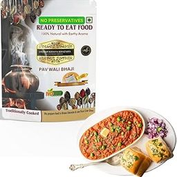 INDIAN KHANA KHAZANA Ready to eat Pav Wali Bhaji 300gm | No Added Preservative and Colours| Serve Hot Anytime Anywhere with our Flameless Food Heater inside the Pack | Indian Tasty Flavour Ready to Eat Food Pav Wali Bhaji-image-27