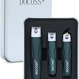 DOCOSS Steel Big Nail Clippers For Men Women With Catcher,Nail Cutter with Toe Nail Clipper,Cuticle Cutter & Ingrown Toenail Cutter,Nails Cutter(Green)-picture-0