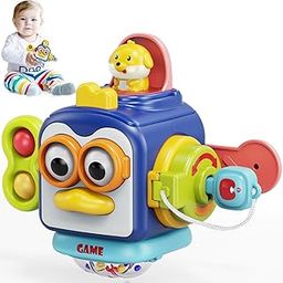 BLiSS HUES Busy Cube for Kids Montessori Toy Sensory Busy Board Travel Toy for Toddlers (Multicolored)-10