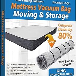King/Cal-King Foam Mattress Vacuum Bag for Moving, Storage, Vacuum Seal Mattress Bag with Straps-picture-0