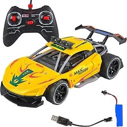 Toyshine 1:20 Scale 27mhz Full Function Remote Control Rechargeable 10 to 15KM/H Super Speed Racing Electric Vehicle Toy Hobby Car for Boys Girls Kids 3+ (Yellow)-image-76