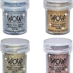 WOW! Sparkle Bundle - Embossing Powders 4 (15ml) Jars Metallic Gold Sparkle, Metallic Copper Sparkle, Pearl Gold Sparkle and Metallic Silver Sparkle-picture-12