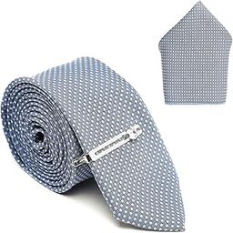 Mens Silk Necktie Gift Combo Set With Pocket Square And Tie Pin (Prague)-image-92