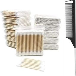 500 Tips Count Ear Cleaning Buds Cotton Swabs,Sturdy Bamboo Sticks With Thick Cotton,Small Packages Suit For Travel&Storage,Biodegradable,Chlorine-Free. With 1 Tail Comb-picture-15