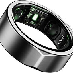 Leaf Halo Smart Ring – Health Tracker with Stress & Sleep | Includes 30+ Workout Modes | Tracks HRV, Heart Rate, SpO2 & Periods | for Men & Women | Start with Ring Sizing Kit | Lunar Silver – Size 9-0