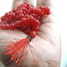 DEVAMA THE DIVINE Lal Hakik Mala Red Agate Rosary Laal Hakik ki Mala for Pooja 108 + 1 Bead-picture-16