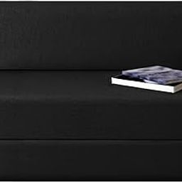 Foldable FoamSofa Cum Bed, 3x6 ft, Black, 7-inch Thick, Compact Design for Living Room-2