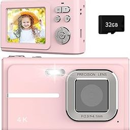 Digital Camera for Kids, 1080P FHD Camera, Autofocus 4K 48MP Point and Shoot Digital Camera 16X Zoom 32GB Card, with 2 Batteries Pink Compact Camera Gifts for Teens Kids Boys Girls-picture-5