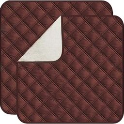 2 Pack Absorbent Seat Protector Pads for Incontinence Waterproof 4-Layer Innovative Design Machine Washable 22"X21" (Coffee)-image-79