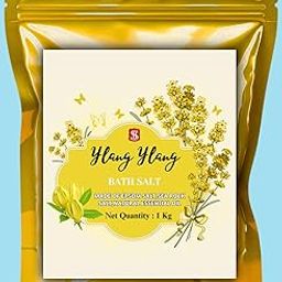SaiBlossoms Lavendar || Tea Tree || Orange|| Ylang Ylang Bath Salt for Body & Foot Spa, Calming, Relaxing, Muscle Pain Relief, Aromatherapy | Pure & Natural | Sea Salt, Lavender Essential Oil & Vitamin E -1Kg Pack (Ylang Ylang)-8