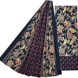 Women's Dress Material Cotton Suit Hand Block Print Unstitched Salwar Dupatta 3PC Set Free Size Multicolor Jaipuri L-image-77