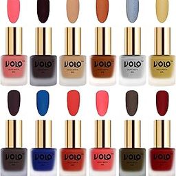 Volo Velvet Dull Matte Bold Colors Nail Polish Combo in Wholesale Rate(Dark Peach, Dark Wine, Skin Nude, Metallic Coral, Metallic Silver, Metallic Golden, Dark Coffee 96 ml) Pack of 12-image-71