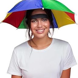 kanu Rainbow Hand Free Umbrella Hat | Head Umbrella Cap with Elastic Band For Camping, Gardening, Beach, Hiking, Outdoor Sun Protection Cap- 1 Pcs-29
