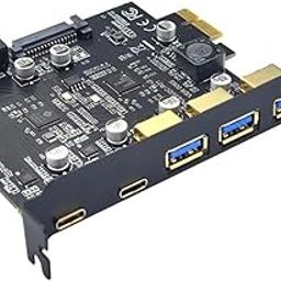 ATORSE® PCIe Card Hub Controller Riser Card Black 5 Port Desktop PC Internal USB Hub-17