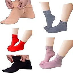 Warm Ladies Socks 4 Pair Thermal Fur Socks Velvet Multicolor Socks for Women and Girls-41