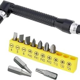 1/4 inch Hex Socket Wrench Premium with 10Pcs Various Angled Screwdriver Bit-18