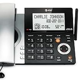 AT&T CL84107 DECT 6.0 Expandable Corded/Cordless Phone with Smart Call Blocker, Black/Silver with 1 Handset-image-38