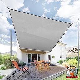 HIPPO Hdpe Fabric 85% Sun Blockage Rectangle Shade Sails With Polyester Band Reinforced Complete Protection From Sun & Uv Rays Suitable For Outdoor, Patio Grey Color (9.5Ftx20Ft) Pack Of 1 Pc-image-49