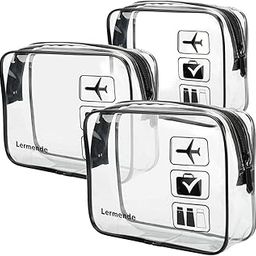 TSA Approved Toiletry Bag with Zipper Travel Luggage Pouch Carry On Clear Airport Airline Compliant Bag Quart Sized 3-1-1 Kit Travel Cosmetic Makeup Bags (3Standard Size)-image-40
