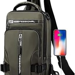 Multi-Functional Crossbody Bags, (Multipurpose Use WaterProof Bag Best For Travelling Attractive Design) Messenger Bag Outdoor for Men Women Shoulder Backpack with USB Cable-18
