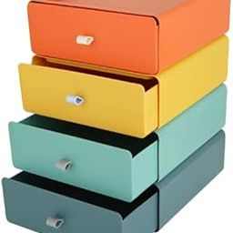 HOMAXA Stackable Storage Drawer Organizer, 4 Drawers with Multiple Colours, for Office Home Desk Makeup-32