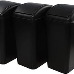 Vababa 1-Pack 4 Gallon Plastic Swing-Top Garbage Can, Trash Can with Swing Lid, Green-1