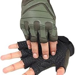 ZaySoo Mesh Gym Gloves for Professional Weightlifting, Fitness Training and Workout | with Half-Finger Length, Wrist Wrap for Protection | and Tactical Thumb Green-image-99