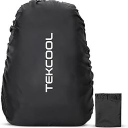 TEKCOOL Dust & Rain Cover for Backpack with Pouch, Waterproof Dustproof Rain Cover Bag Elastic Adjustable for School, College,Office, Trekking Bags (30L-35L,Black),-image-50