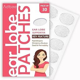 ADBEE | Ear Lobe Support Patches for Heavy Earrings | Invisible Waterproof Earring Lifters | Ear Stickers for Earlobe Support | Pack of 30 | Transparent-image-64