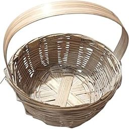Bamboo Decoration Gift Pooja Storage Basket With Handle Nature-picture-20