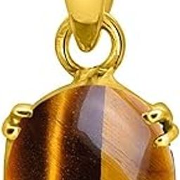 7.25 Ratti Rashi Ratna Natural and Certified by GGTL Golden Crystal Tiger's Eye Stone Unheated and Gold Plated Ashtadhatu Locket Pendant for Astrological Purpose for Men and Women-image-38