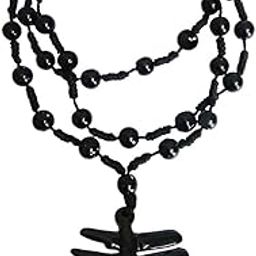 Black Mahakal Shiva Pendant with Black Glass Beads Mala-image-20