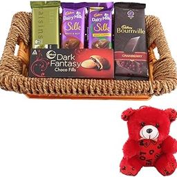 SFU E Com Bournville And Temptations Chocolate Gift Combo | Valentine Teddy Bear With Chocolate Combo | Valentine Chocolate Hamper | 478-46