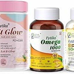 Fytika Let it Glow Pineapple, Collagen Powder-200G + Fytika Omega 1000 (Omega-3 Fatty acids)-60 Caps + Fytika EPO 1000 Evening Primrose Oil-60 Softgel-image-82