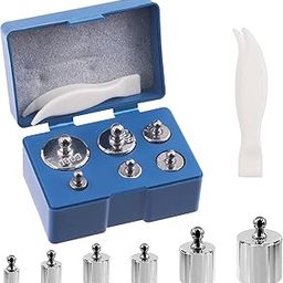 Wokape 7Pcs 5 Sizes 5g 10g 20g 50g 100g Precision Steel Scale Calibration Weight Kit Test Weights Kits with Tweezers for Jewellery Scale and Digital Balance Scale Laboratory-image-17