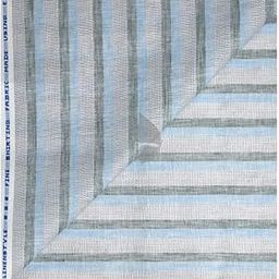 Linen with Cotton Jute Blue color Striped Unstitched Shirt Fabric - 1.60 Mts / VV2182-image-93