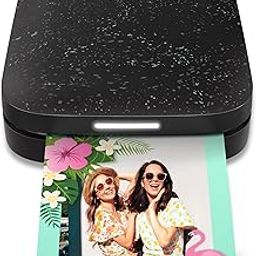 HP Sprocket Portable 2x3 Inch Instant Photo Printer (Black Noir) Print Pictures on Zink Sticky-Backed Paper From-23
