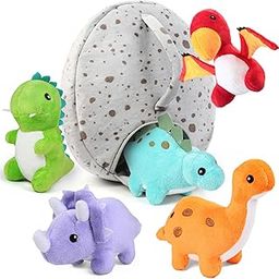 BenBen Dinosaur Stuffed Animal, 5 Pack Small Dino Plush Toys and Egg Bag Set, Cute Plushies Gifts for Baby Kids Toddlers-image-74