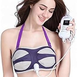 Electric Breast Massage Bra with Digital Control, Purple and Grey-image-81